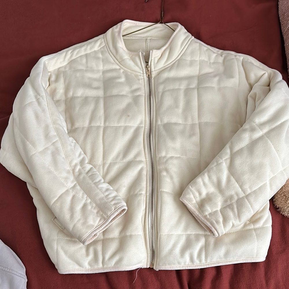 Cream Quilted Jacket